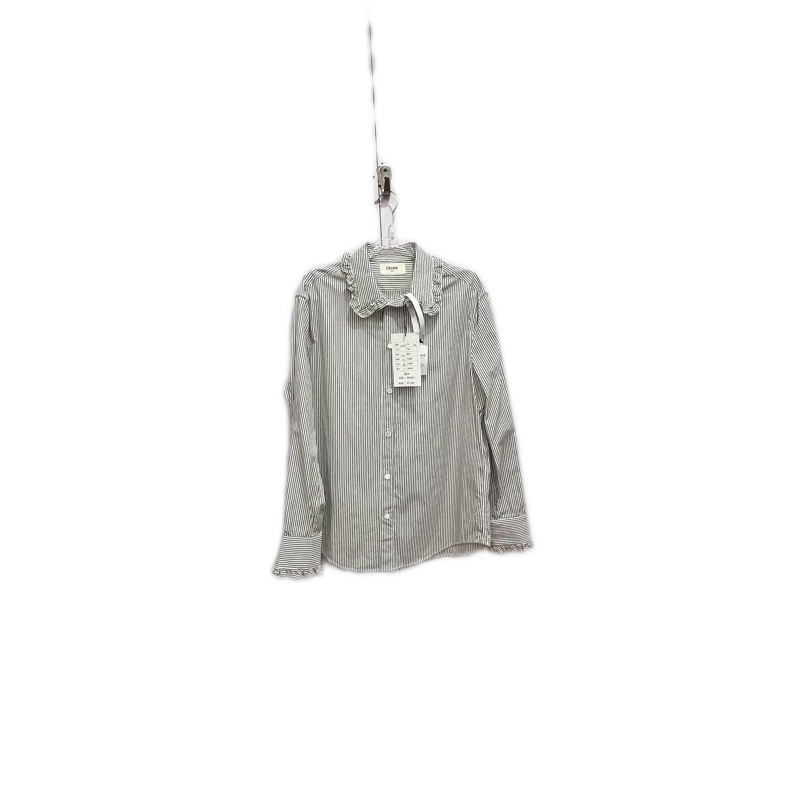 Celine Celine Striped Ruffle Collar Shirt Size 38 Size S / US 4 / IT 40 - 1 Thumbnail