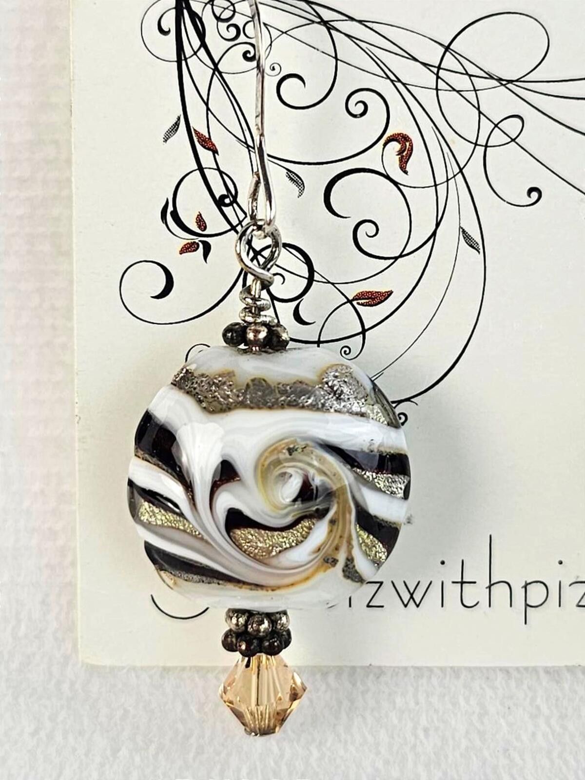 2120 Handcrafted Handcrafted Lampwork Beads & Swarovski Crystals Earrings Size ONE SIZE - 2 Thumbnail