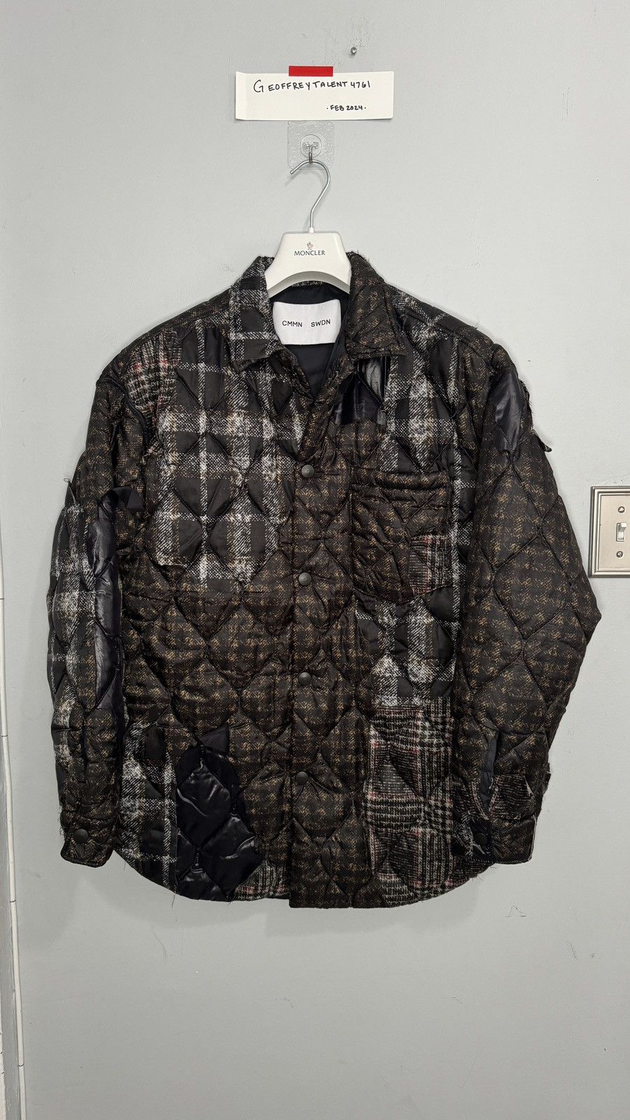 CMMN SWDN BLACK PATCH WORK QHRIS JACKET - SIZE 48