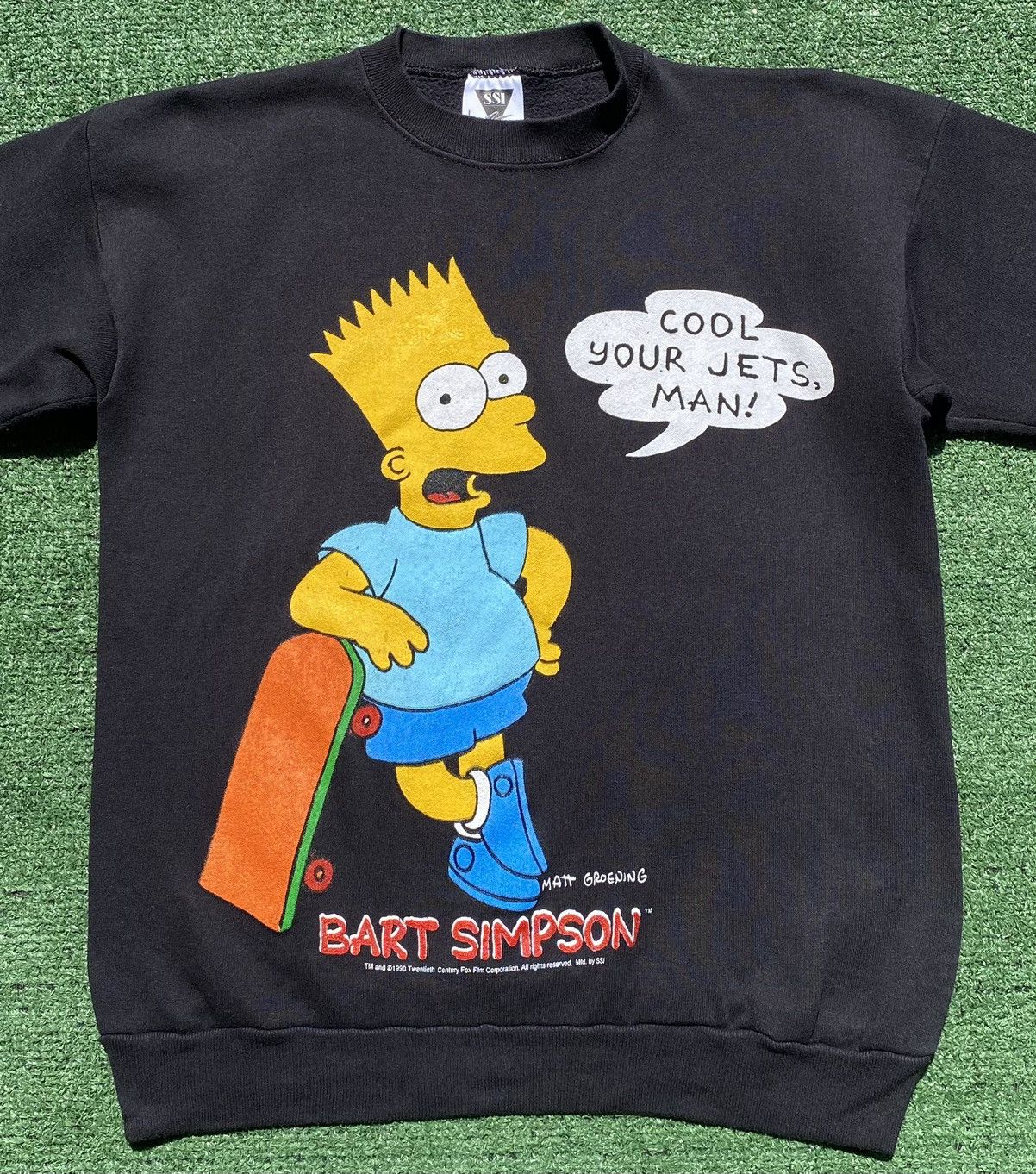 Vintage VTG 1990 Bart Simpson Skateboarder Cool Your Jets Sweatshirt Size US M / EU 48-50 / 2 - 3 Thumbnail