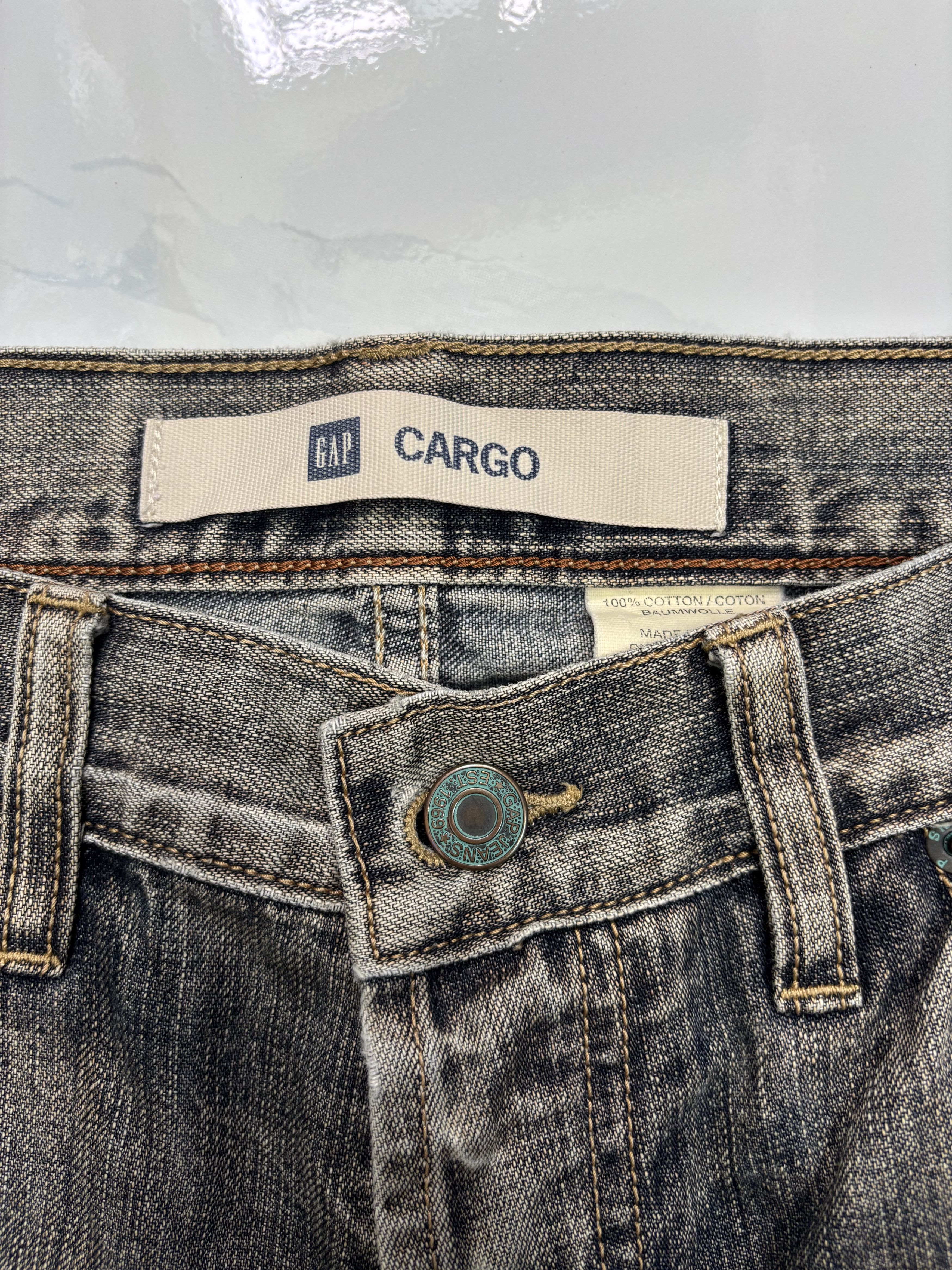 Gap GAP FADED WASHED DENIM CARGO JEANS Size US 32 / EU 48 - 10 Thumbnail