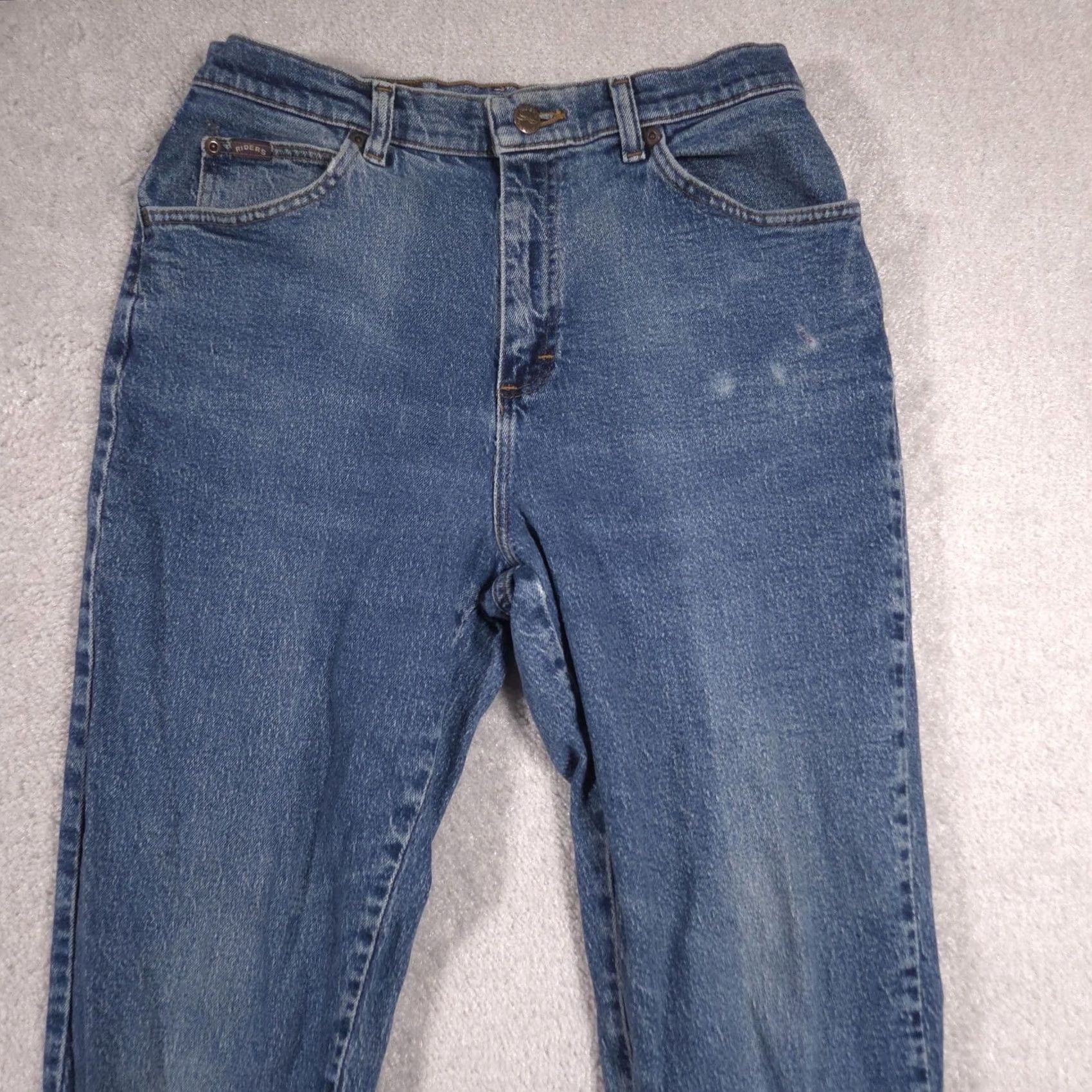 Vintage Riders Jeans Womens 10P Blue Medium Wash High Rise Mom Taper Denim Pants Casual Size 32" / US 10 / IT 46 - 3 Thumbnail