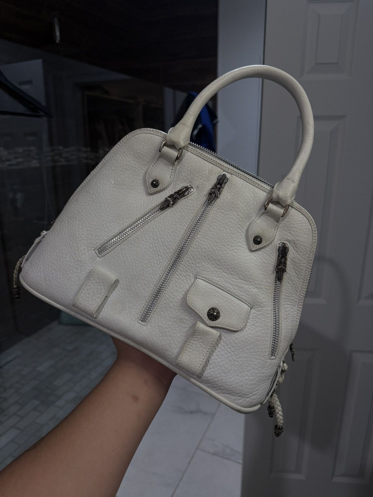 Chrome Hearts Chrome Hearts x JJ Dean White Leather Bag Size ONE SIZE - 7 Thumbnail