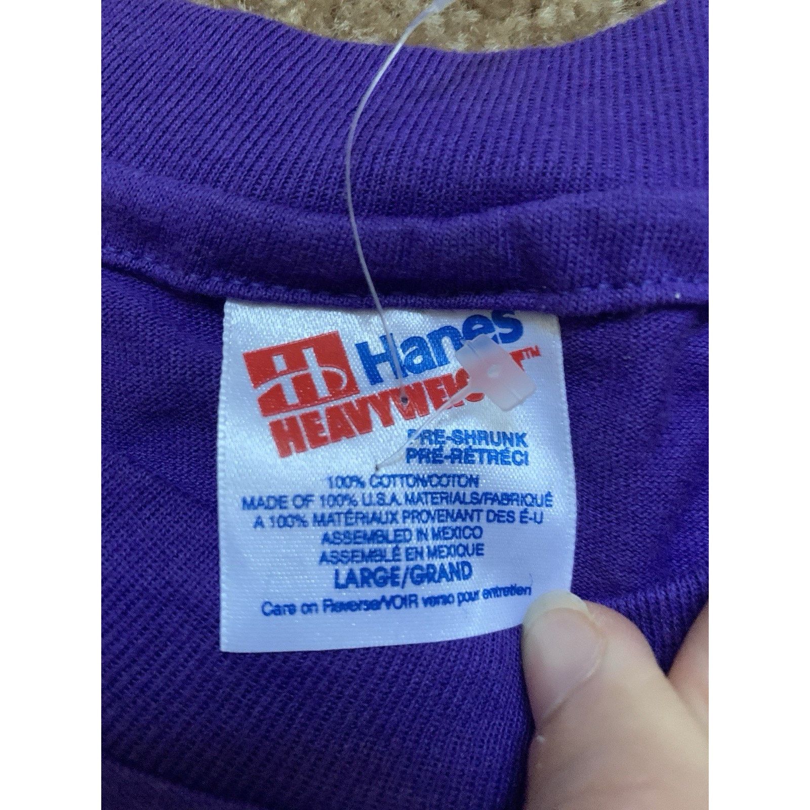 Hanes Vtg 1992 Purple Western Nevada Tee Size Large Size US L / EU 52-54 / 3 - 4 Thumbnail