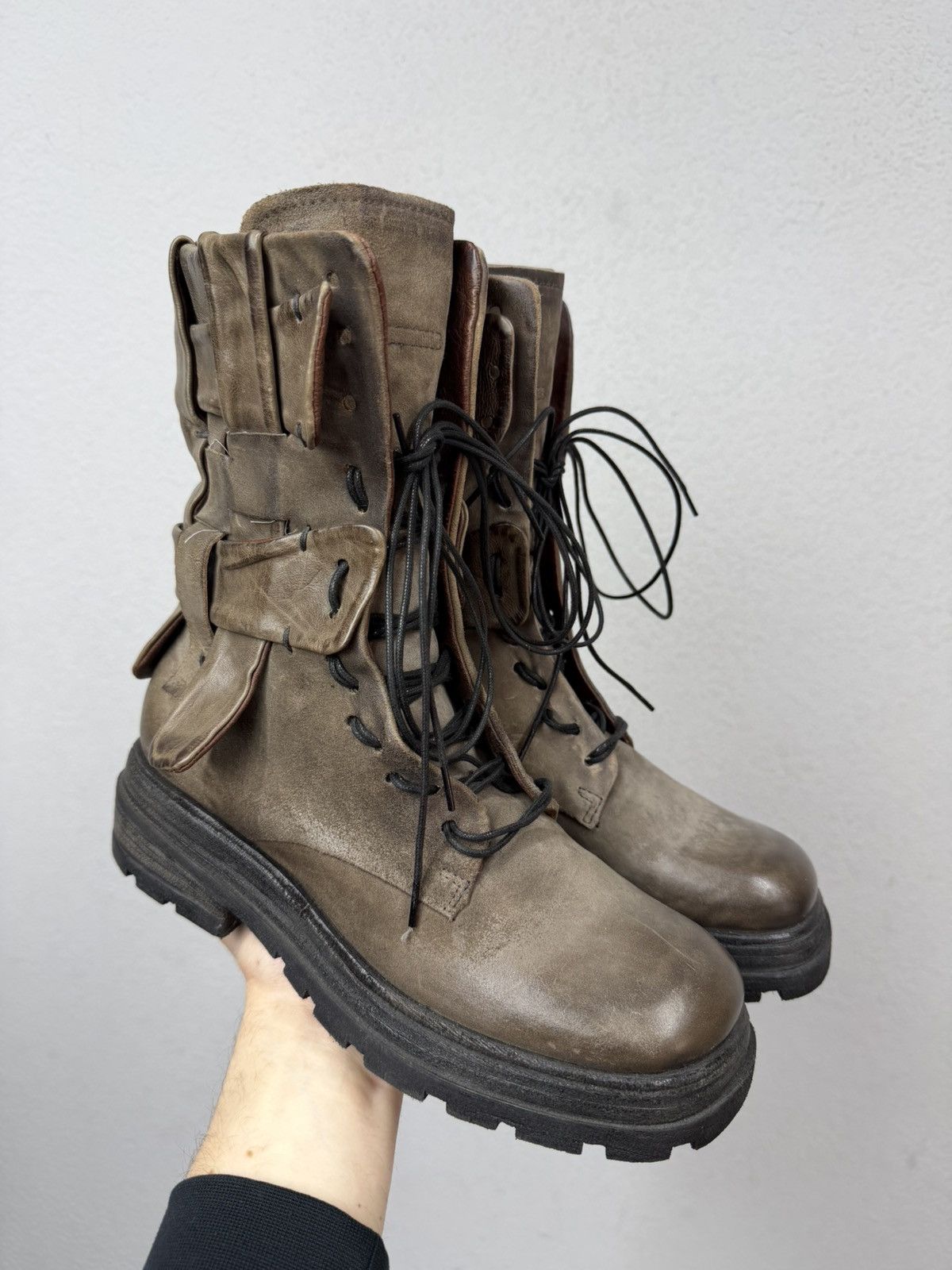 If Six Was Nine AS 98 Vibe Artisan Brown Leather Side Zip Ankle Biker Boots Size US 7.5 / EU 40-41 - 2 Thumbnail