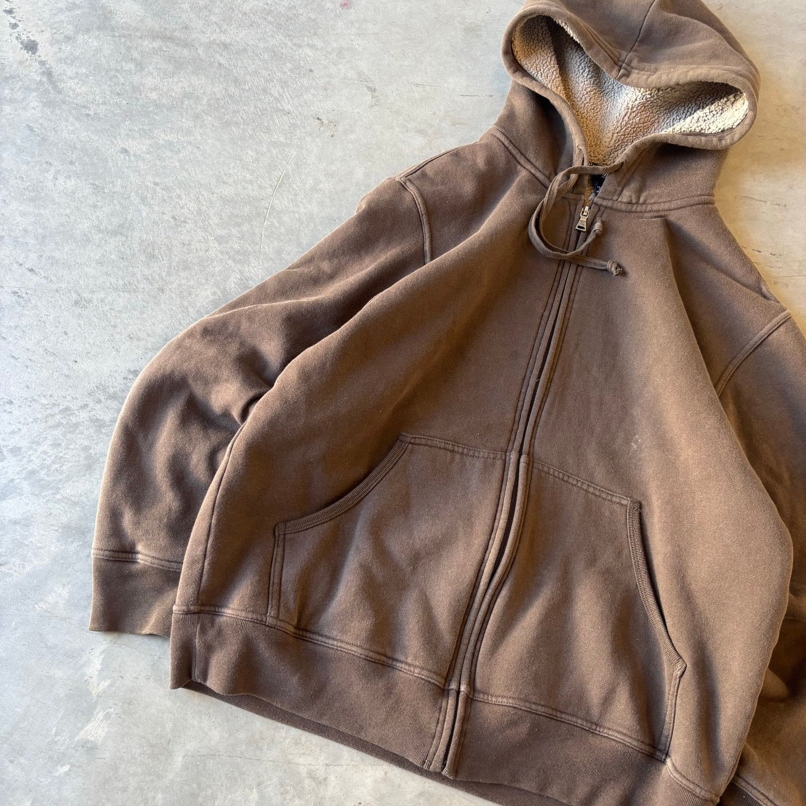 Vintage Vintage brown earthtone Sherpa lined zip up jacket Size US L / EU 52-54 / 3 - 2 Thumbnail