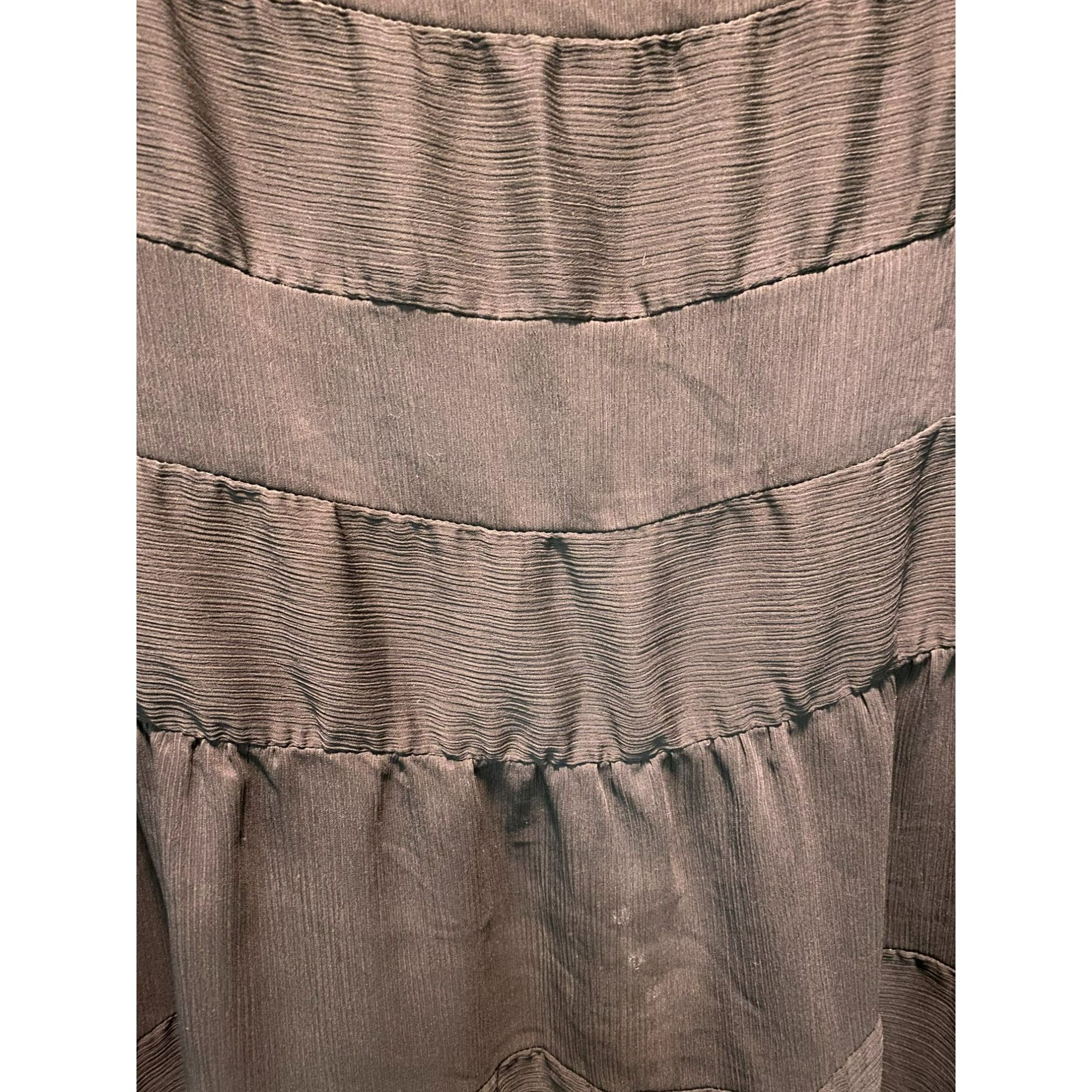 Apt. 9 Apt. 9 Chic Black Tiered Skirt With Side Zipper & Ribbon Tie Size 38" / US 16 / IT 52 - 5 Thumbnail