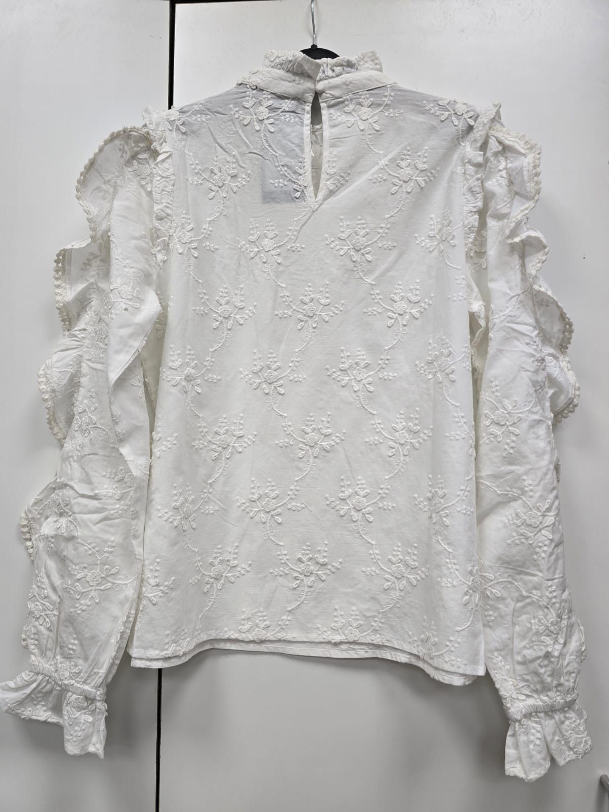 Other My Jwellery White Ruffled Broderie Anglaise Blouse Size M / US 6-8 / IT 42-44 - 1 Thumbnail