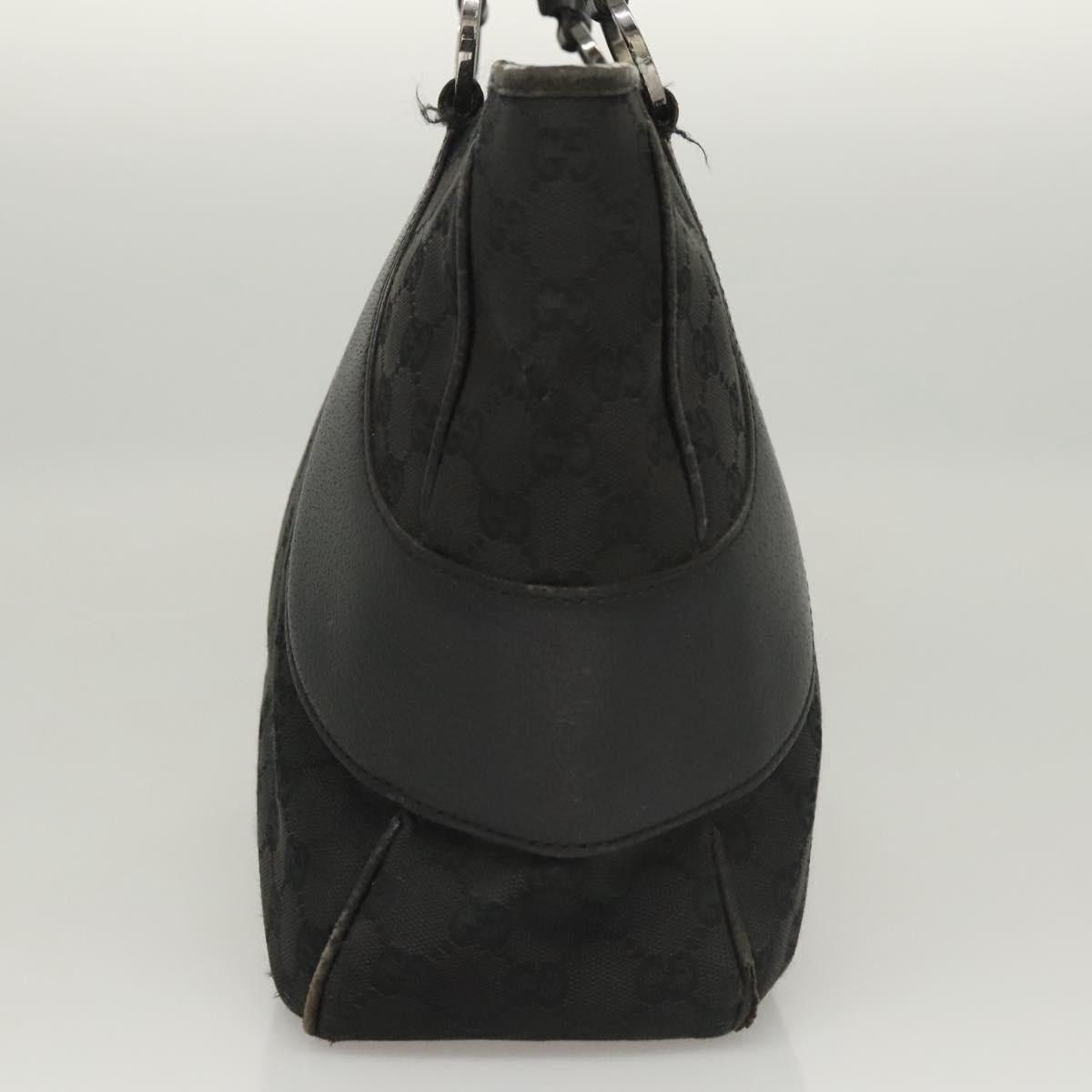 Gucci GUCCI GG Canvas Tote Bag Black Silver Size ONE SIZE - 4 Thumbnail