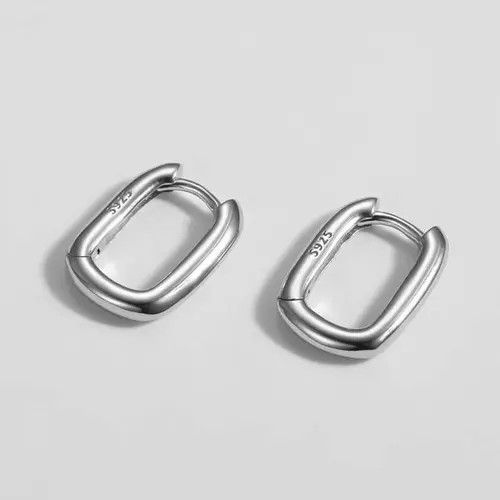 Designer × Jewelry Mini silver oval hoop earring Size ONE SIZE - 3 Thumbnail