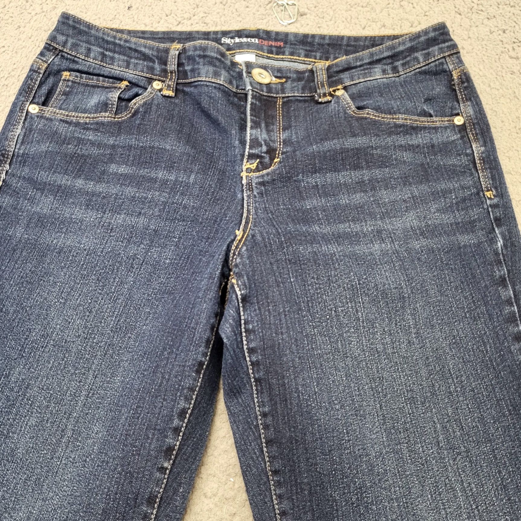 Vintage Style & Co. Jeans Women's Size 6 Blue EX-Boyfriend Curvy Ankle Stretch Whiskered Shirt? Size 28" / US 6 / IT 42 - 2 Thumbnail