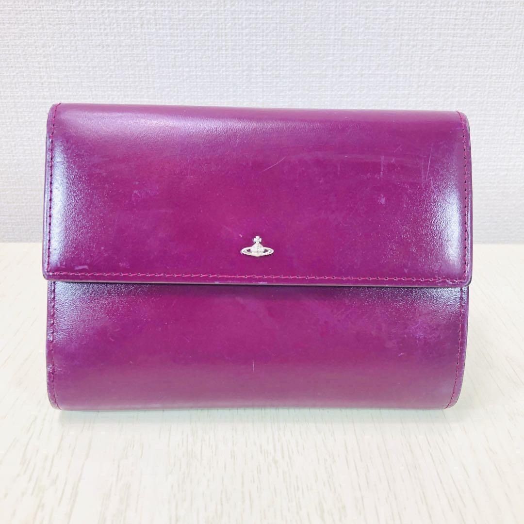 image of Vivienne Westwood Purple Orb Logo Wallet, Women's