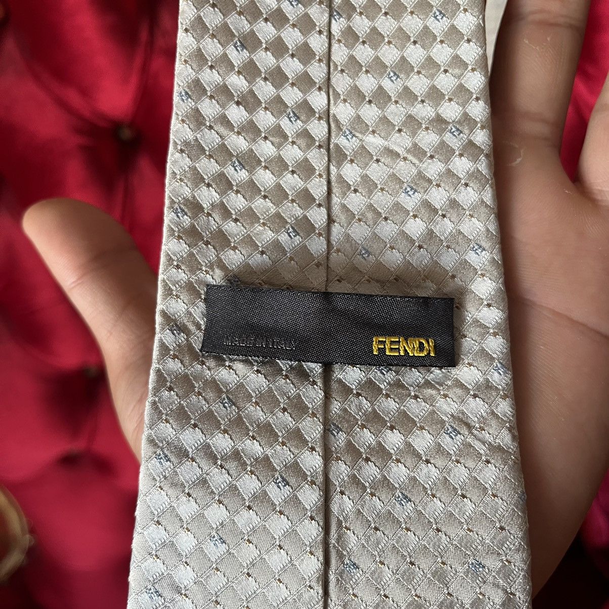 Fendi Fendi Geometric Square Silk Tie Size ONE SIZE - 6 Thumbnail