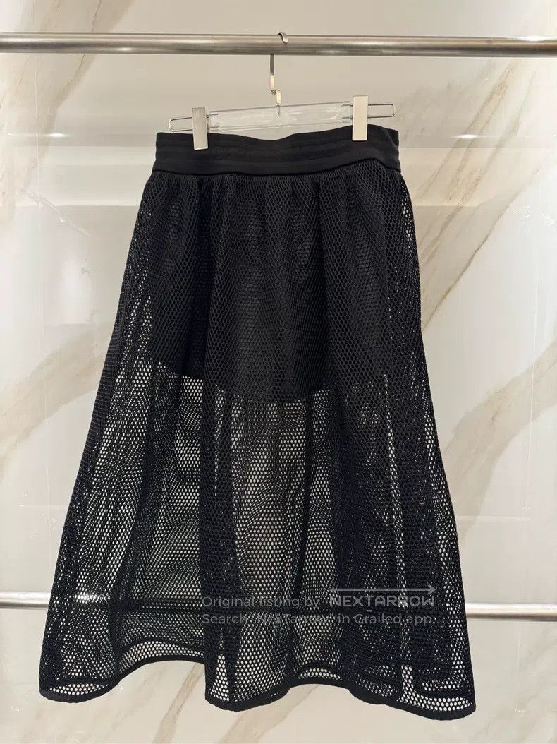 Dior Dior Black mesh skirt Size 42" / US 20 - 2 Thumbnail