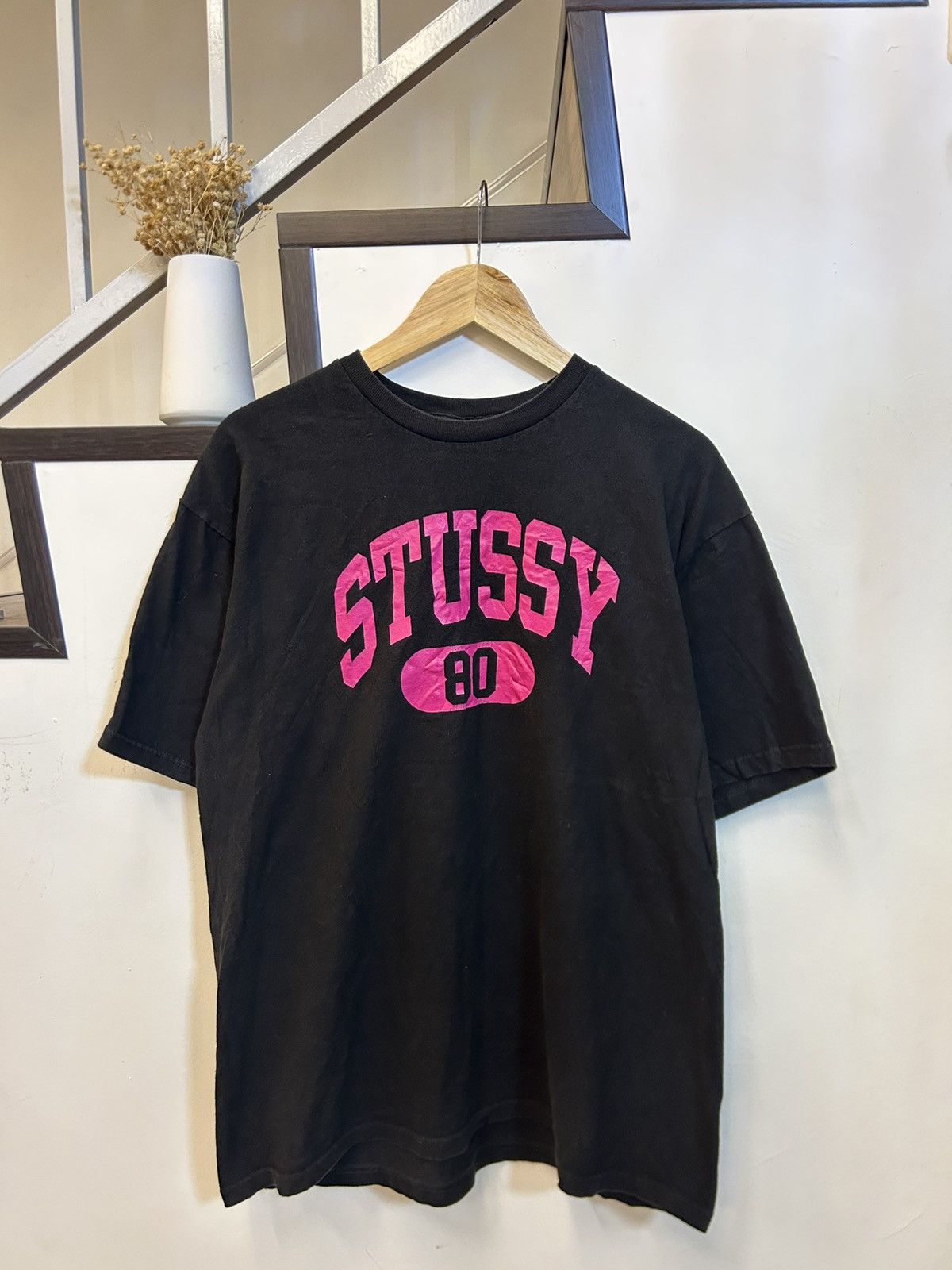 Stussy VINTAGE Stussy "80" Spellout Logo T-Shirt Black/Pink Size US L / EU 52-54 / 3 - 2 Thumbnail