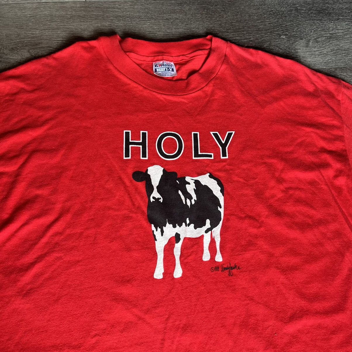Vintage Vintage 1988 Woody Jackson Holy Cow Ben and Jerry’s Logo Tee Size US XXL / EU 58 / 5 - 2 Thumbnail
