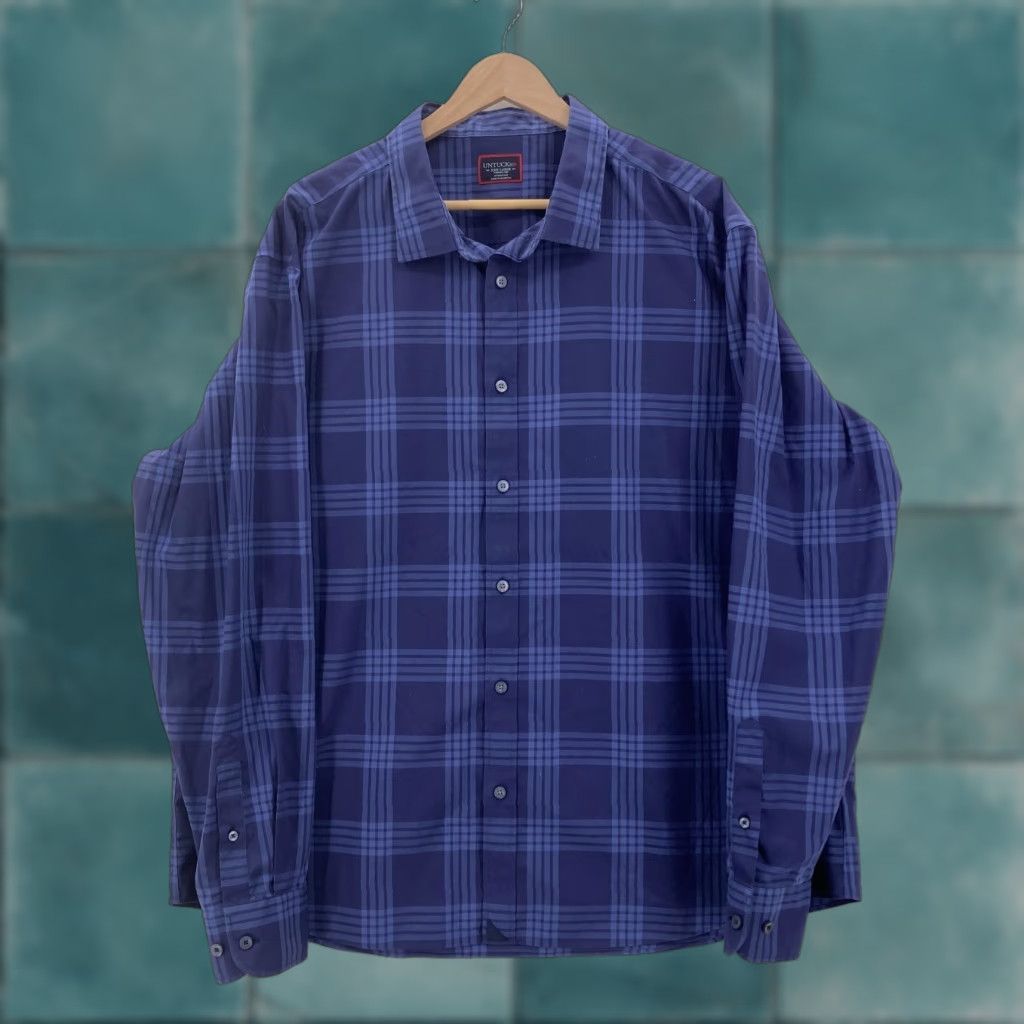 UNTUCKit UNTUCKit Shirt Mens 3XL Blue Plaid Wrinkle Free Marques WF Button Down Casual Size US XXL / EU 58 / 5 - 1 Thumbnail