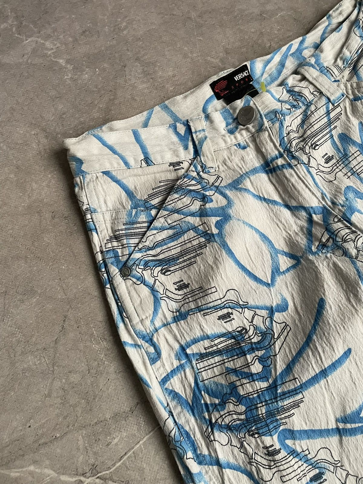 Versace Versace over print y2k archive jeans pants Size US 29 - 6 Thumbnail