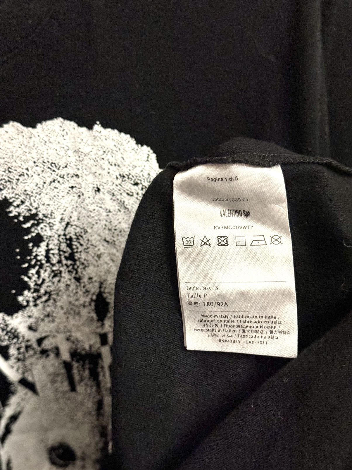 Valentino black animal print logo t-shirt Valentino S men Size US S / EU 44-46 / 1 - 4 Thumbnail