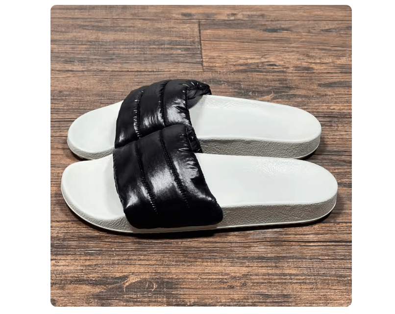 Rick Owens Rick Owens RO men's black/white duck cloth slides, in stock Size US 9 / EU 42 - 2 Thumbnail