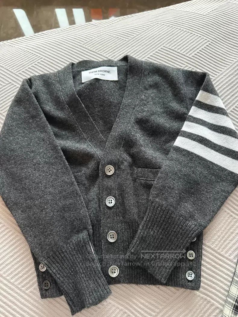 Thom Browne Thom Browne Dark Gray Cashmere Knit Cardigan Size US XL / EU 56 / 4 - 2 Thumbnail