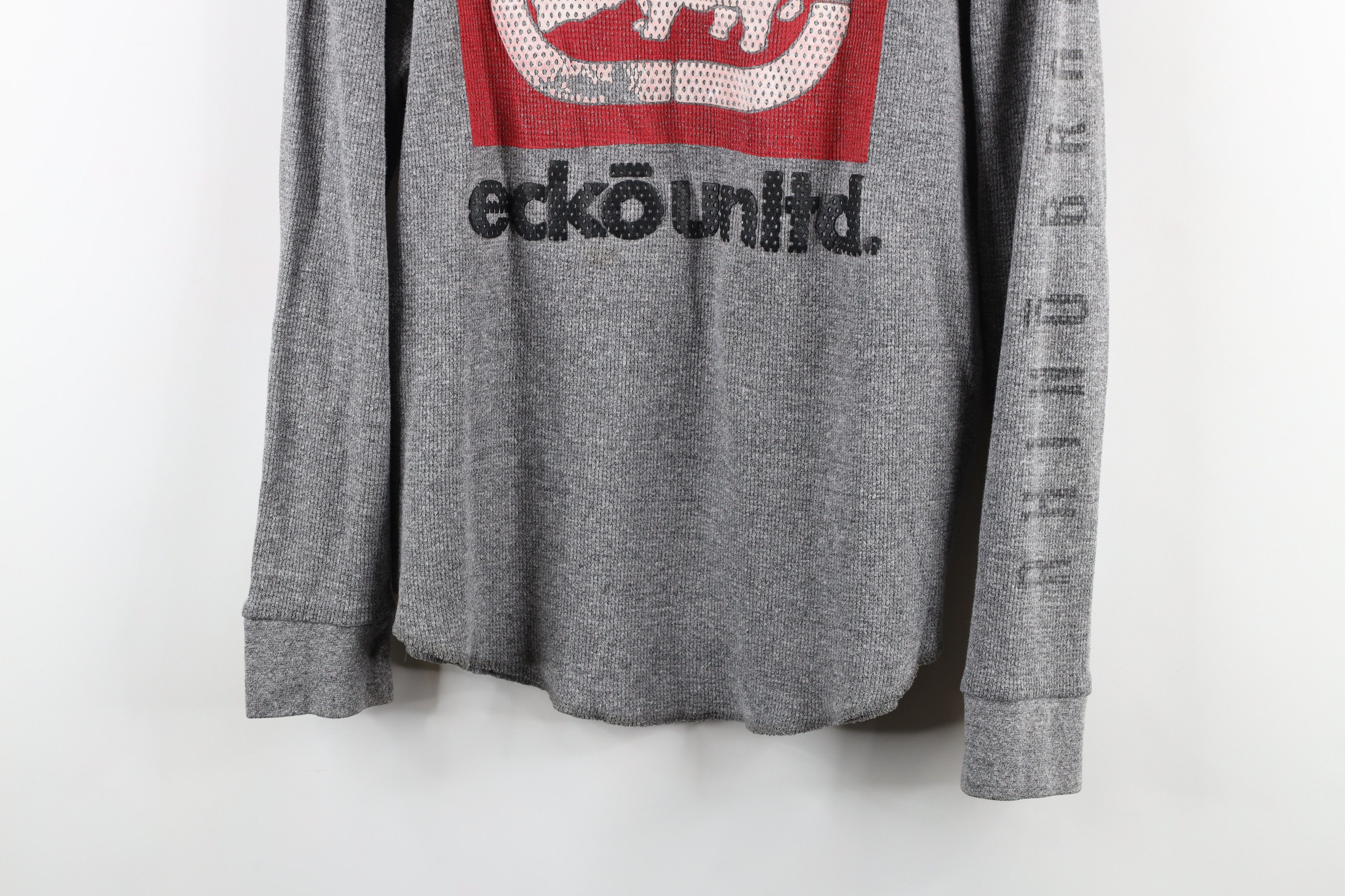 Ecko Unltd. × Vintage Vintage Ecko Thermal Waffle Knit Long Sleeve T-Shirt Gray Size US S / EU 44-46 / 1 - 3 Thumbnail