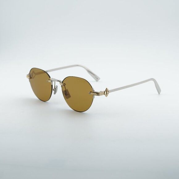 Dior Dior CD DIAMOND R5U F2H0 Sunglasses Gold/Silver Oval Frame Size ONE SIZE - 7 Thumbnail