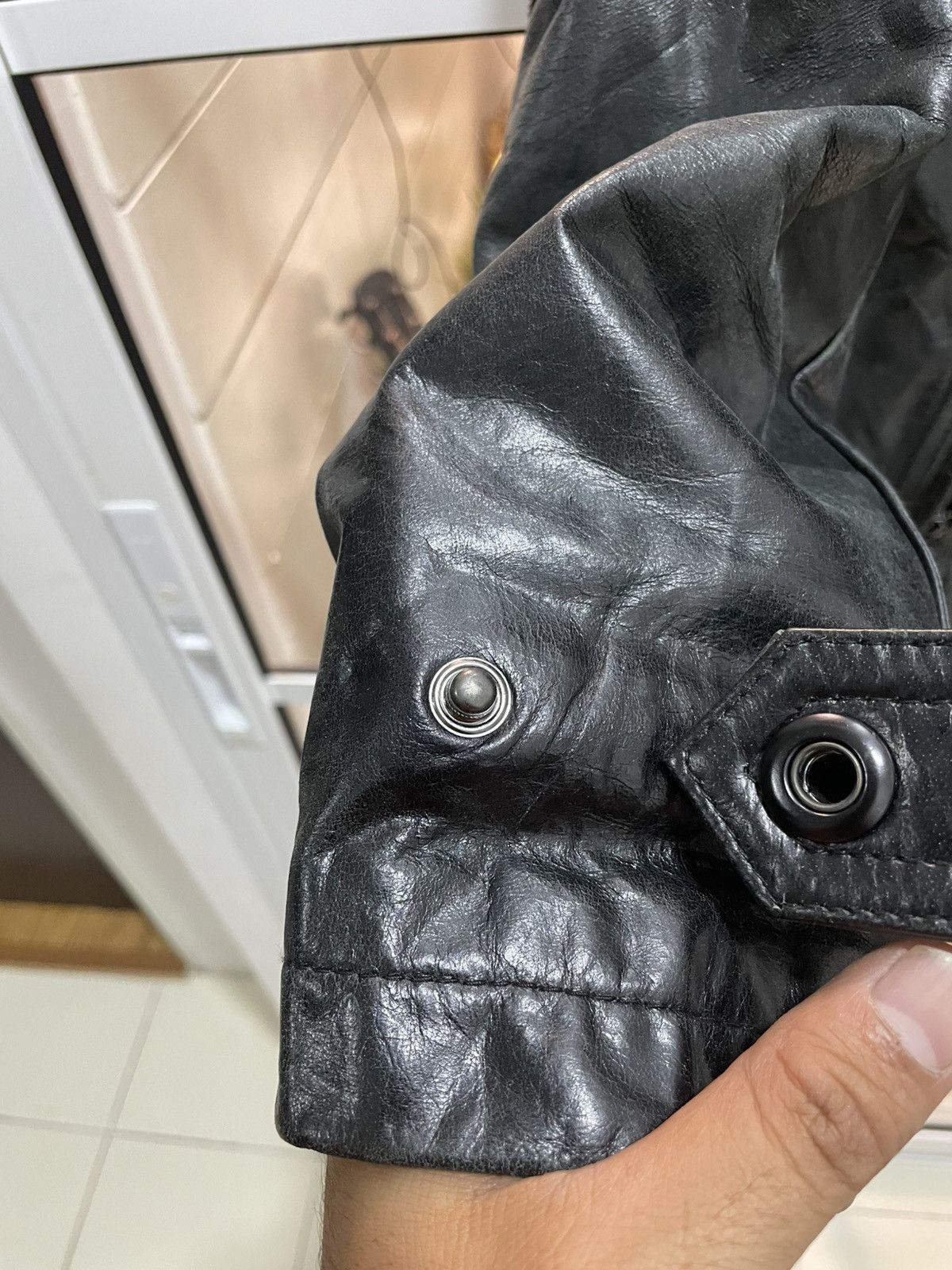 14th Addiction 2000s A.S.M Japanese Brand Gas Mask Leather Jacket (Buffalo) Size US M / EU 48-50 / 2 - 13 Thumbnail