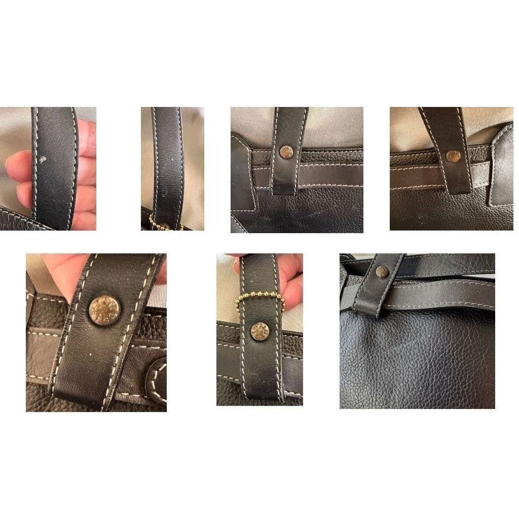 Designer × Vintage Isanti Leather Crossbody Bag Navy Top Zip Tote Handles Logo Size ONE SIZE - 11 Thumbnail
