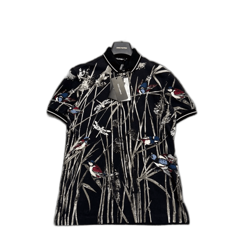 Dolce & Gabbana DG Flower Bird Print Polo Shirt-yf Size US M / EU 48-50 / 2 - 1 Thumbnail