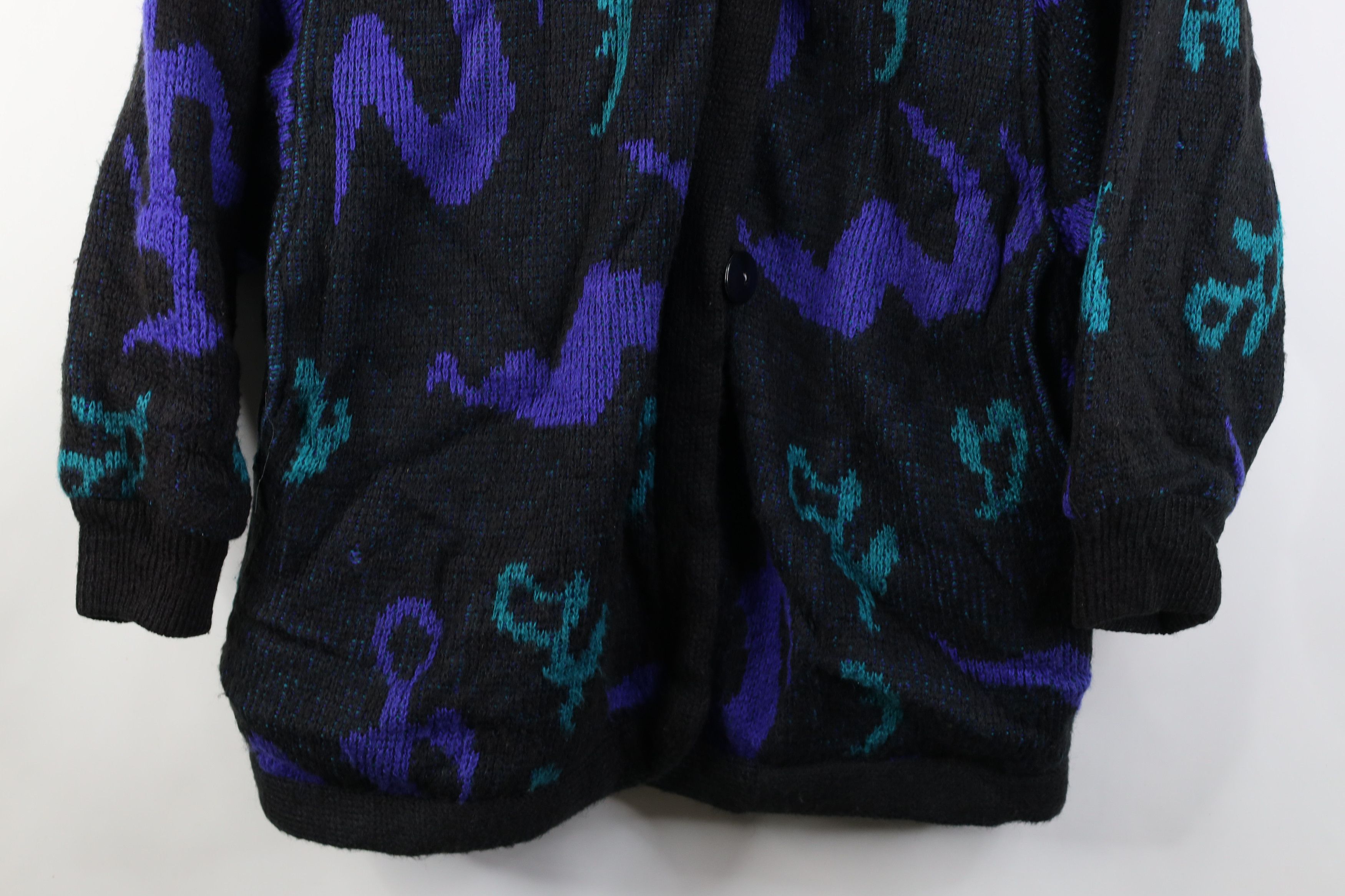 Vintage Vintage 80s 90s Streetwear Knit Sweater Jacket Swacket Size XXL / US 16-18 / IT 52-54 - 3 Thumbnail
