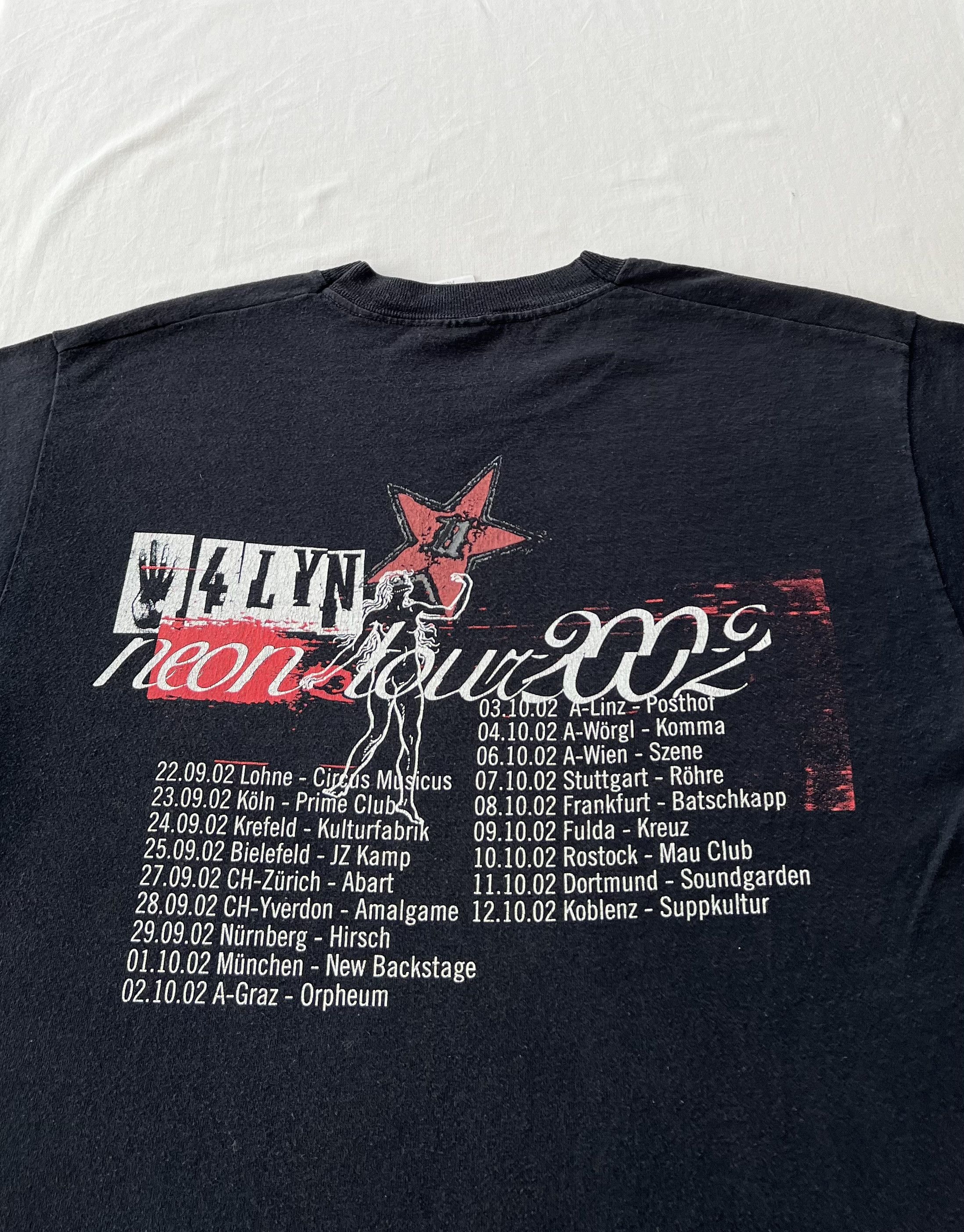 Band Tees Vintage 2002 4Lyn Neon Tour Nu Metal Band Black T-shirt Size US M / EU 48-50 / 2 - 11 Thumbnail