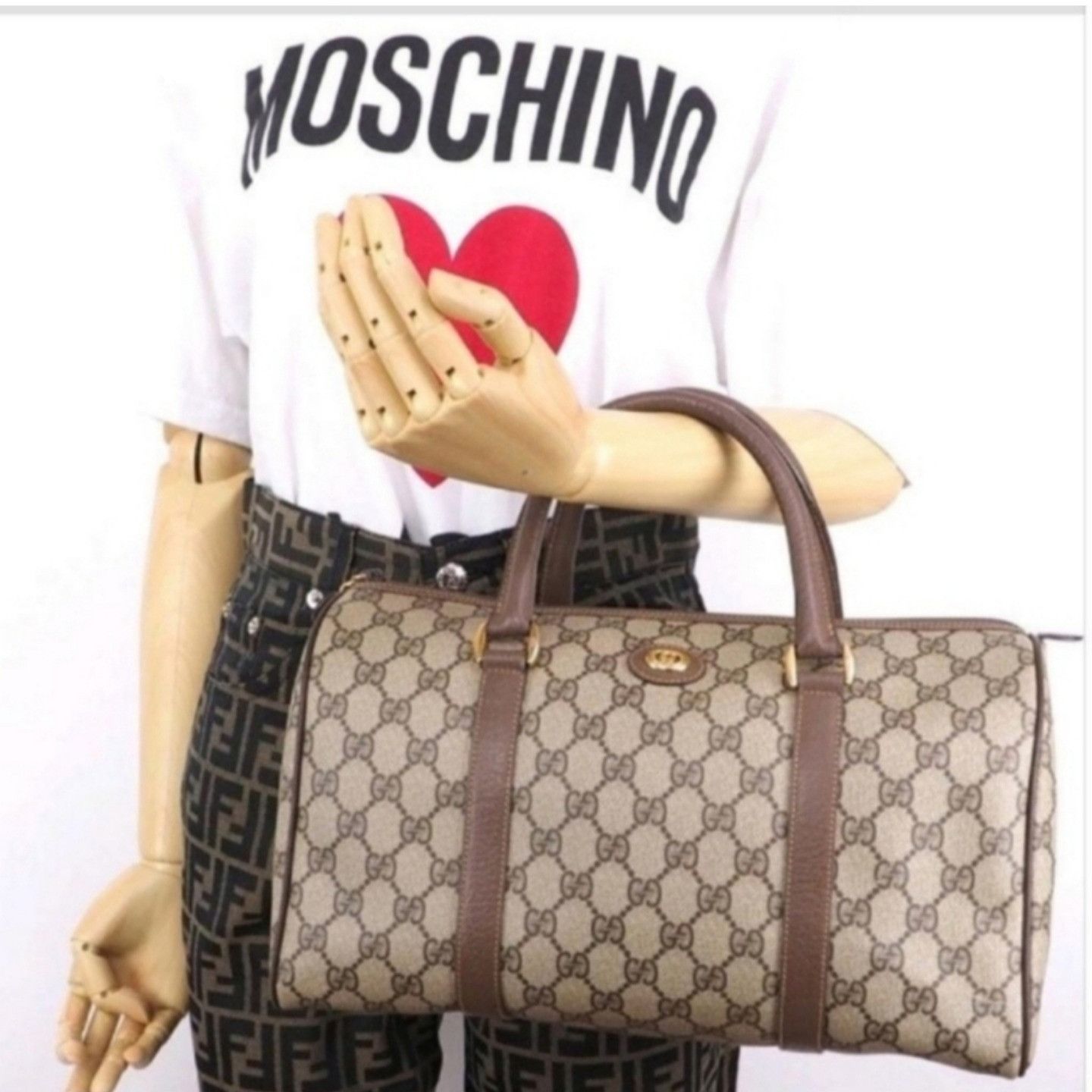 Gucci Vintage Gucci Interlocking GG Monogram Supreme Boston Size ONE SIZE - 1 Thumbnail
