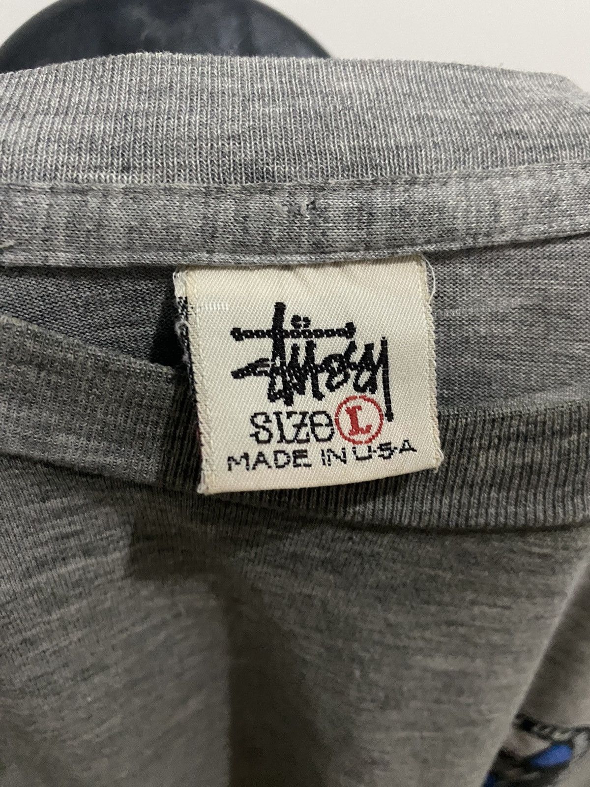 Stussy Vintage 90s Stussy Built In Usa Grey Tshirt Size US L / EU 52-54 / 3 - 9 Thumbnail