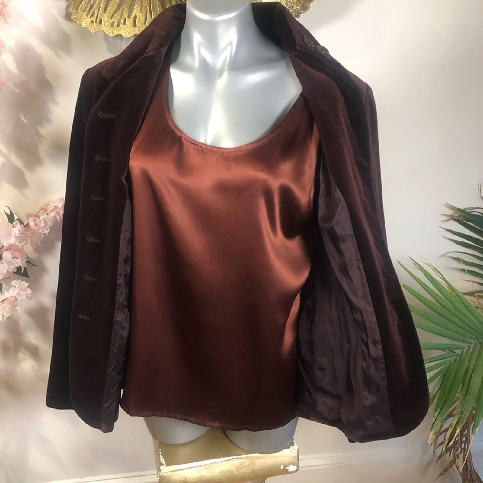 Polo Ralph Lauren Velvet blazer Jacket. Button down high neck. Size XL / US 12-14 / IT 48-50 - 4 Thumbnail