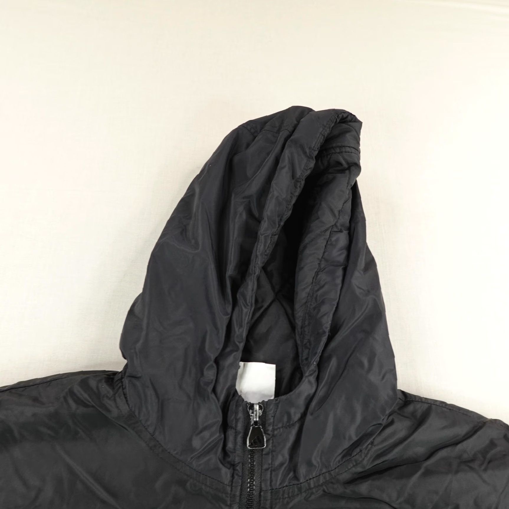 Adidas Vintage adidas Jacket Mens Large Black Hooded Quilted Windbreaker 90s Coat Nylon Size US L / EU 52-54 / 3 - 2 Thumbnail