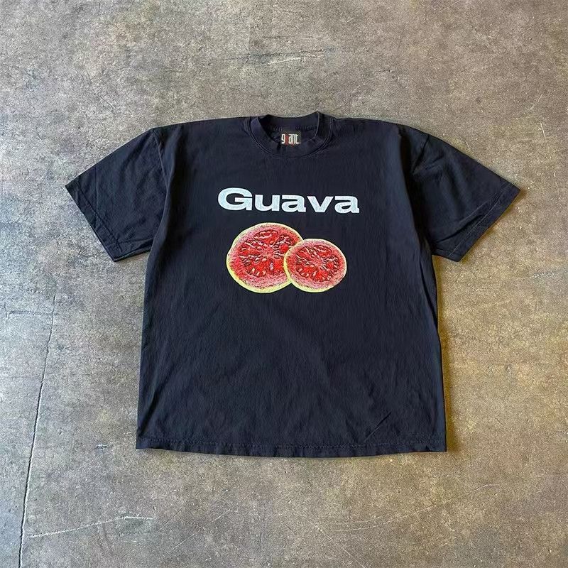 Japanese Brand × Vintage Black casual retro Guava print cotton t-shirt Size US M / EU 48-50 / 2 - 1 Thumbnail