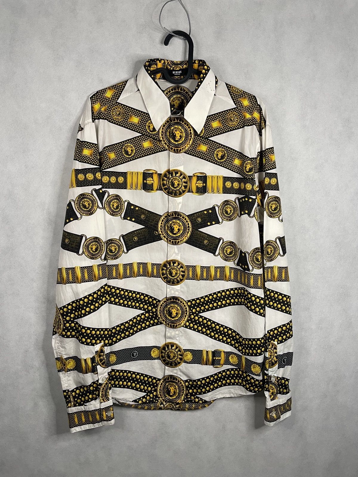 Designer × Versace × Versus Versace Versus Versace Button Ups Lion Belts Print Shirt Luxury Size US M / EU 48-50 / 2 - 1 Thumbnail