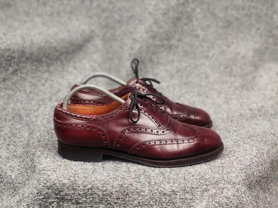 Church's Burwood Dark Burgundy Leather Wingtip Oxford Shoes