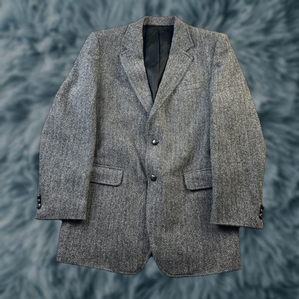 Harris Tweed VINTAGE Harris Tweed Jacket Mens 42L Herringbone Wool Blazer Sport Coat Size 42R - 1 Thumbnail