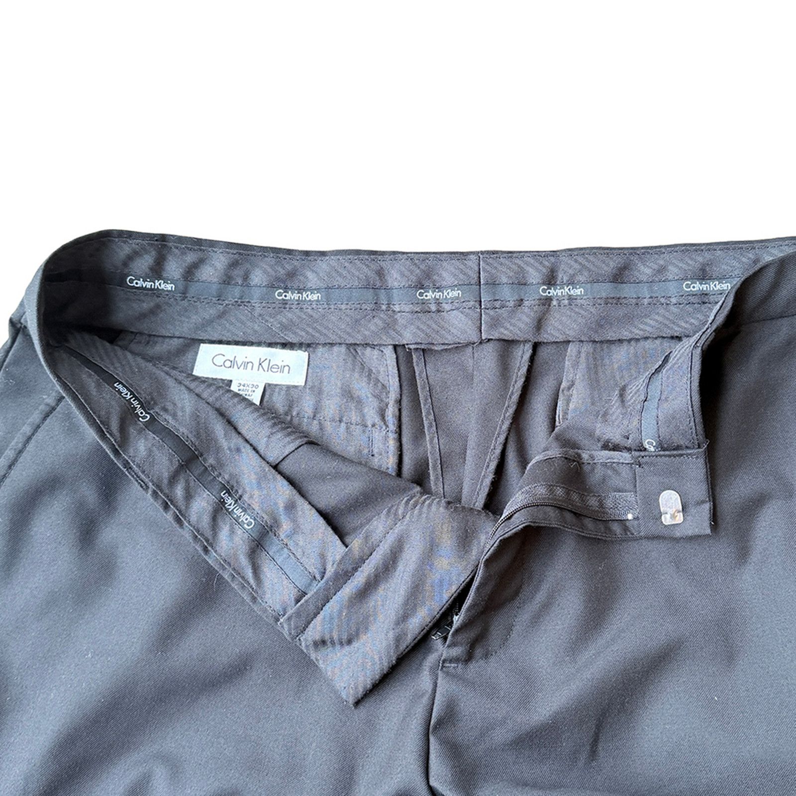 Calvin Klein Calvin Klein Slim Fit Solid Dress Pants 34x29 suit bottom Size US 34 / EU 50 - 4 Thumbnail