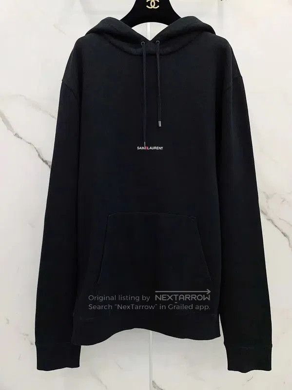 Yves Saint Laurent YSL Black Cotton Long Sleeve Hoodie . Size M / US 6-8 / IT 42-44 - 4 Thumbnail