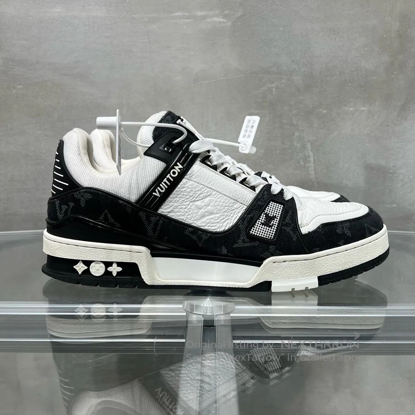 Louis Vuitton Louis Vuitton Trainer Black and White Jeans shoes Size US 7 / EU 40 - 4 Thumbnail