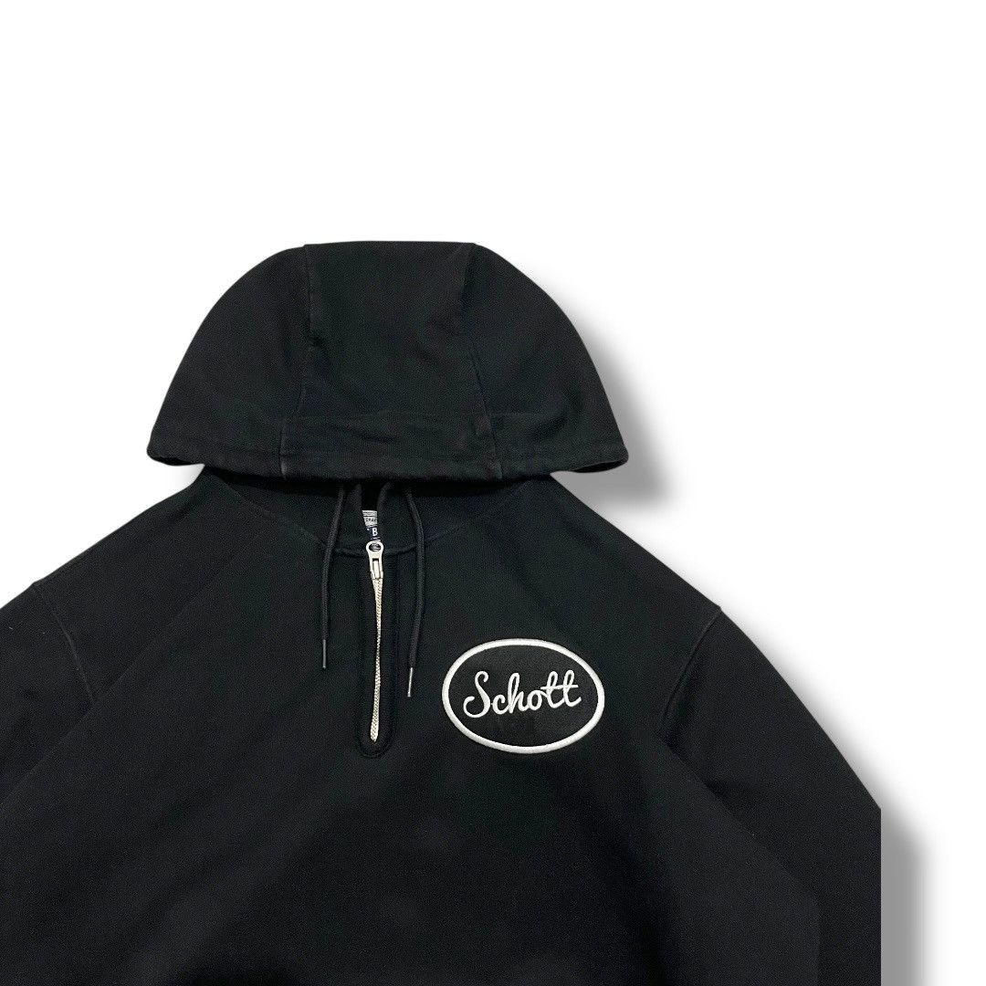 Schott CRAZY VINTAGE🖤Schott Bros Half Zip Hoodie–American Classic! Size US L / EU 52-54 / 3 - 2 Thumbnail