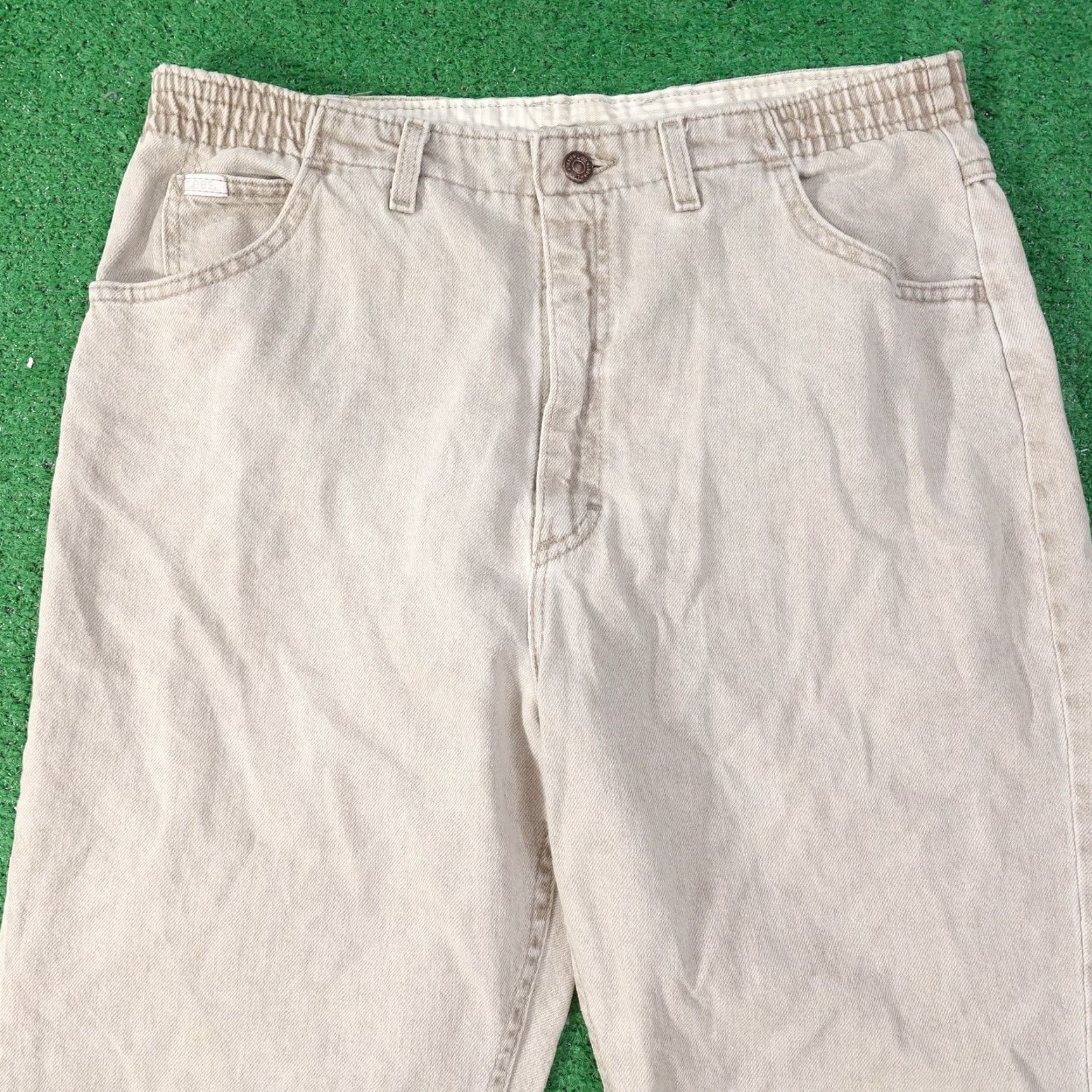 Lee VINTAGE LEE BEIGE DENIM JEANS WOMENS SIZE 16 REGULAR (34X28) 80s 90s TAPERED Size 38" / US 16 / IT 52 - 4 Thumbnail