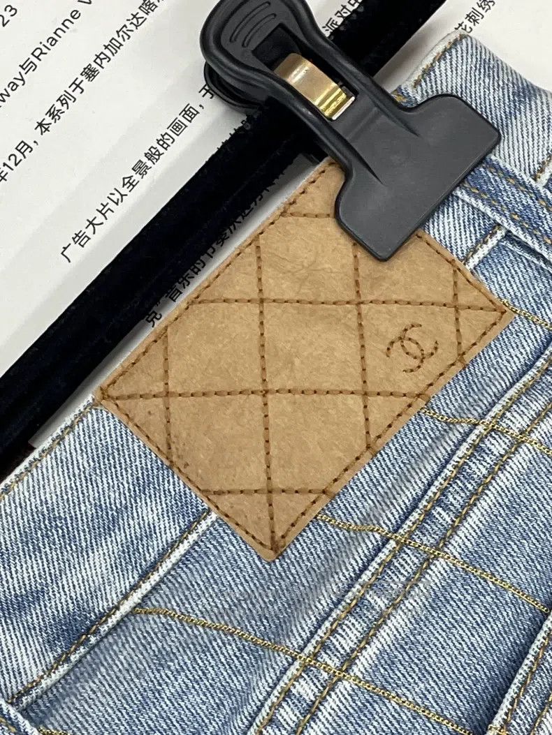 Chanel Chanel Blue vertical striped jeans Size 24" / US 00 / IT 34 - 3 Thumbnail
