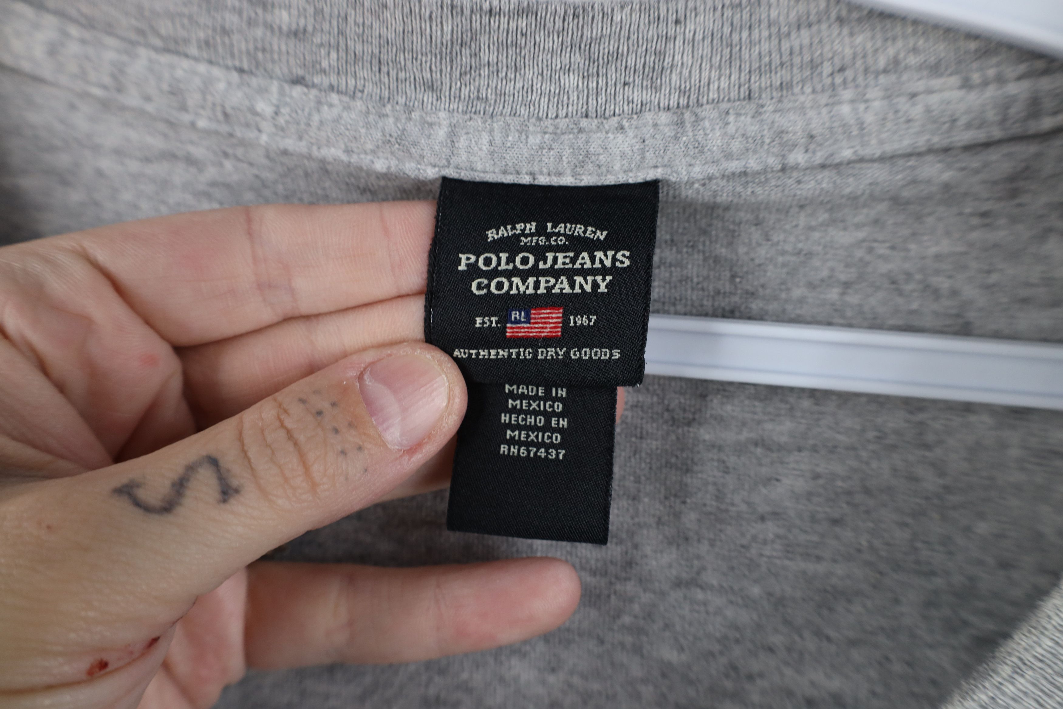 Ralph Lauren × Vintage Vintage 90s Ralph Lauren Spell Out Long Sleeve T-Shirt Gray Size US XL / EU 56 / 4 - 10 Thumbnail