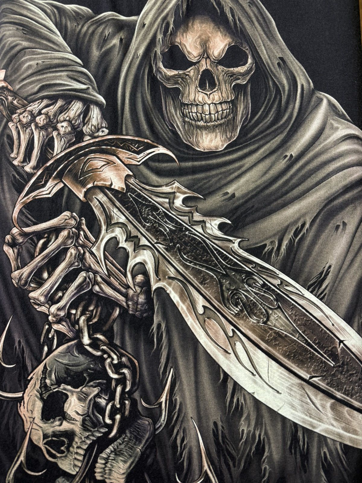 Vintage Vintage WILD Grim Reaper Graphic T-Shirt XL Gothic Y2K Tee Size US XL / EU 56 / 4 - 9 Thumbnail