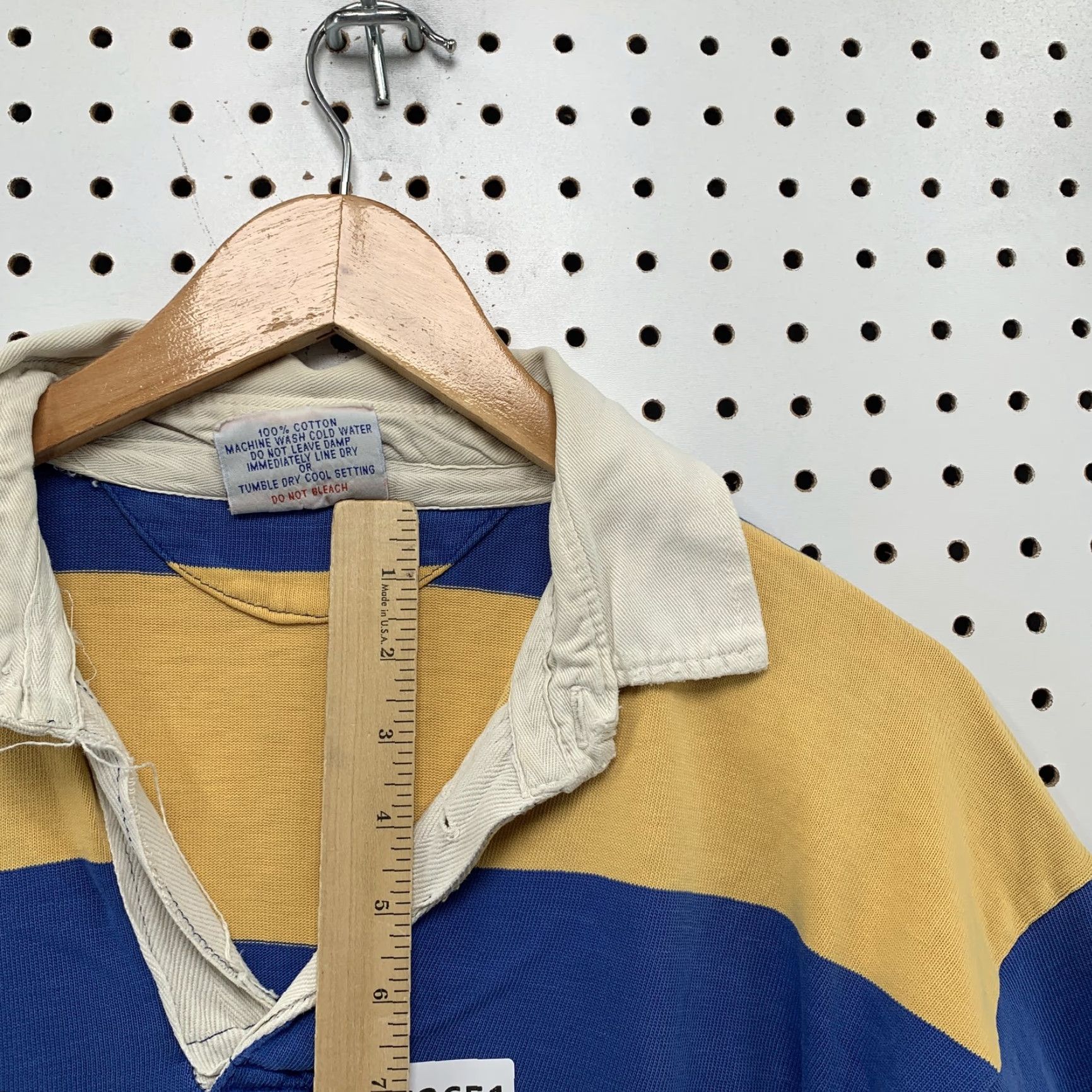 Vintage VINTAGE Rugby Polo Shirt Mens Striped Cotton Blue Yellow Size US XXL / EU 58 / 5 - 5 Thumbnail