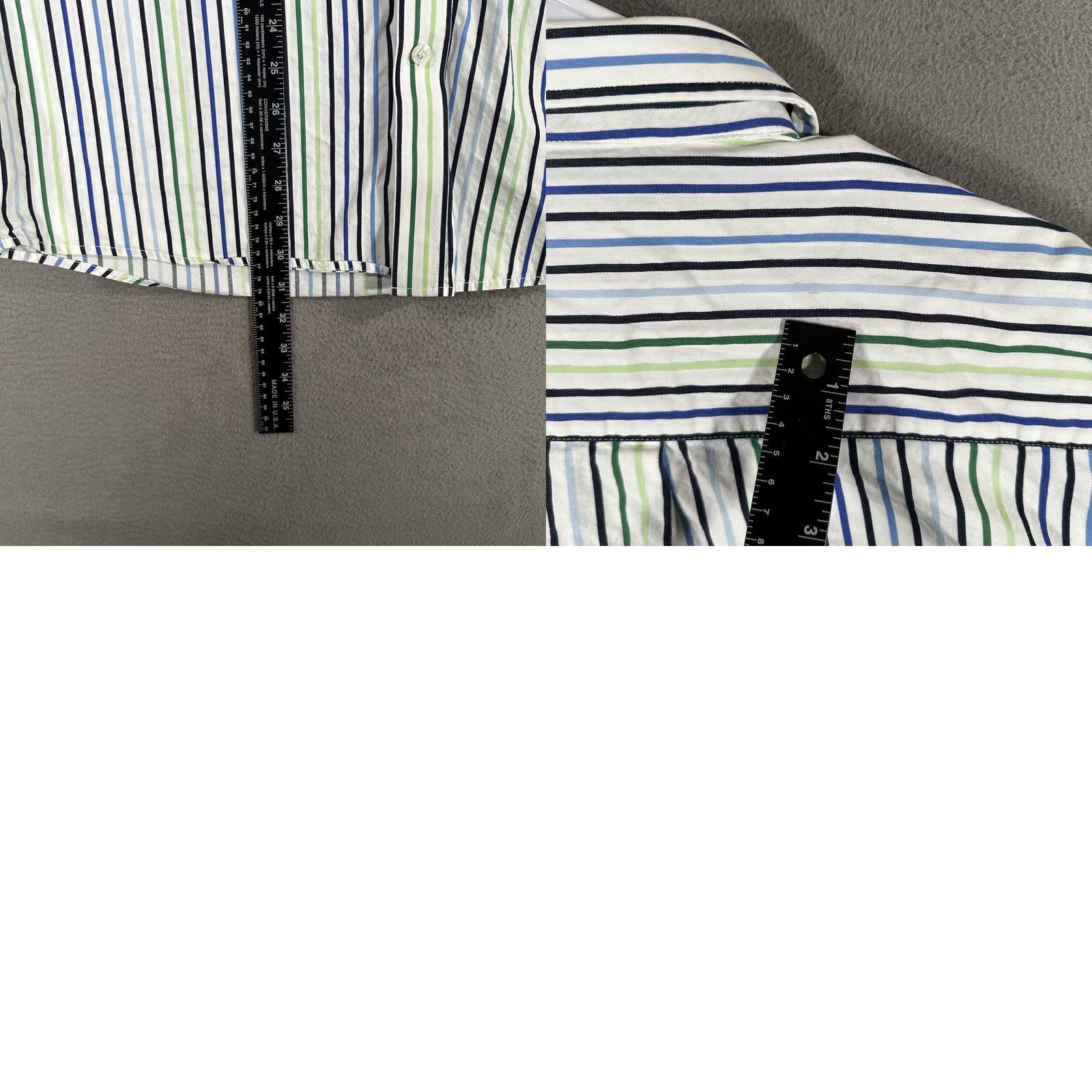 Southpole Southpole Shirt Mens XL White Green Striped Long Sleeve Button Up Preppy Color: White Pattern: Striped Size US XL / EU 56 / 4 - 9 Thumbnail